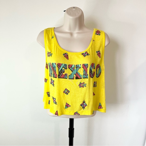 Forever 21 Tops - Forever 21 Mexico crop top yellow cropped tank Size M